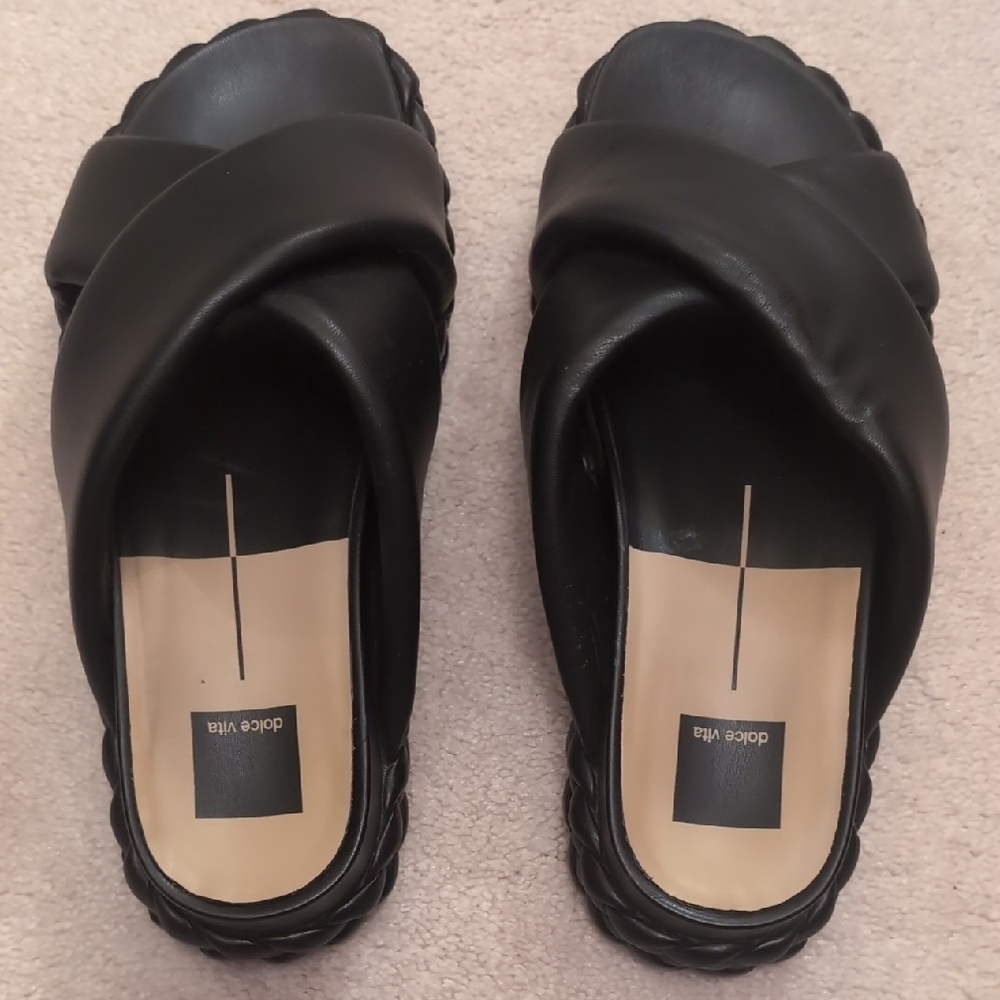 Dolce Vita Black Mules with Crisscross Straps